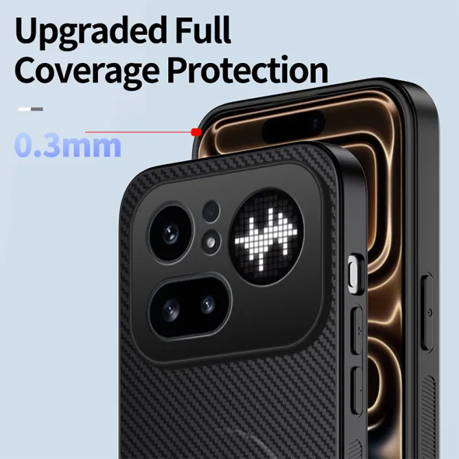 Coque Nothing Phone (4a) Pro Magnétique Fibre de Carbone Béquille Pliable