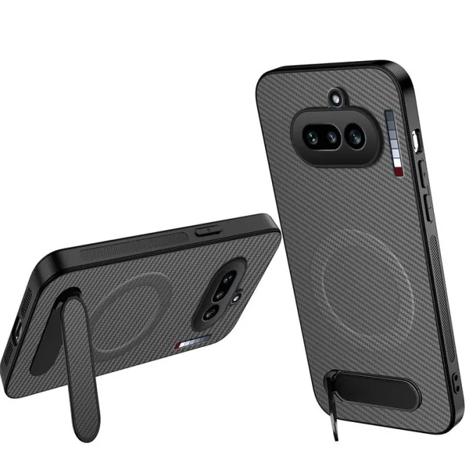 Coque Nothing Phone (4a) Magnétique Fibre de Carbone Béquille Pliable