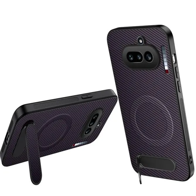 Coque Nothing Phone (4a) Magnétique Fibre de Carbone Béquille Pliable