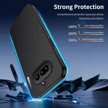 Coque Nothing Phone (4a) Magnétique Fibre de Carbone avec 2 Verres Trempés