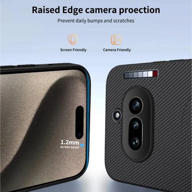 Coque Nothing Phone (4a) Magnétique Fibre de Carbone avec 2 Verres Trempés