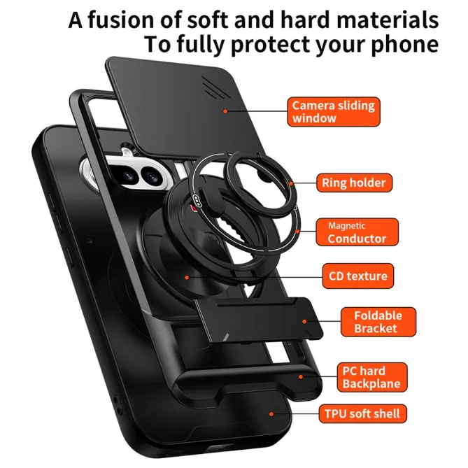 Coque Nothing Phone (4a) Magnétique Cache Objectif Support Pliable