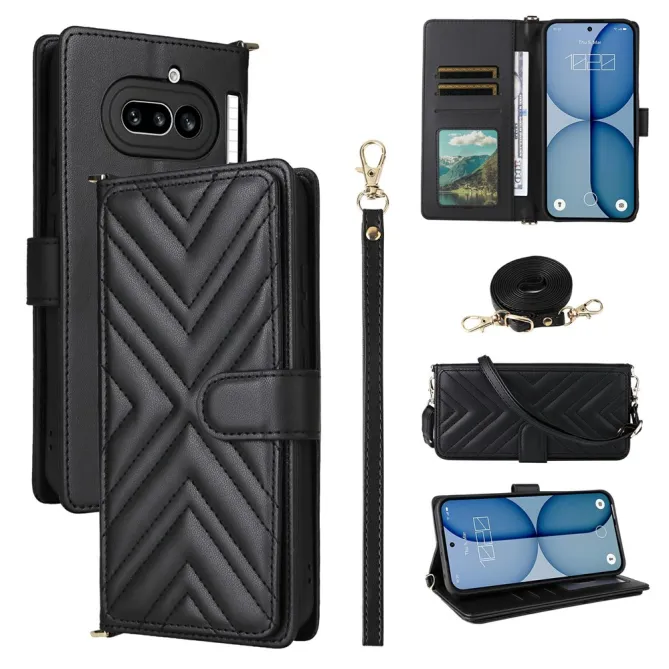 Housse Nothing Phone (4a) Matelassée Portefeuille Bandoulière