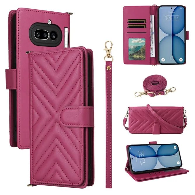 Housse Nothing Phone (4a) Matelassée Portefeuille Bandoulière