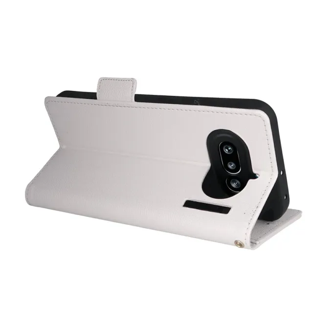 Housse Nothing Phone (4a) Simili Cuir Litchi avec Dragonne