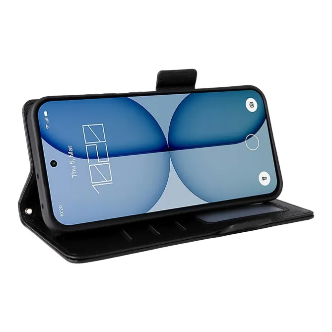 Housse Nothing Phone (4a) Simili Cuir Litchi avec Dragonne