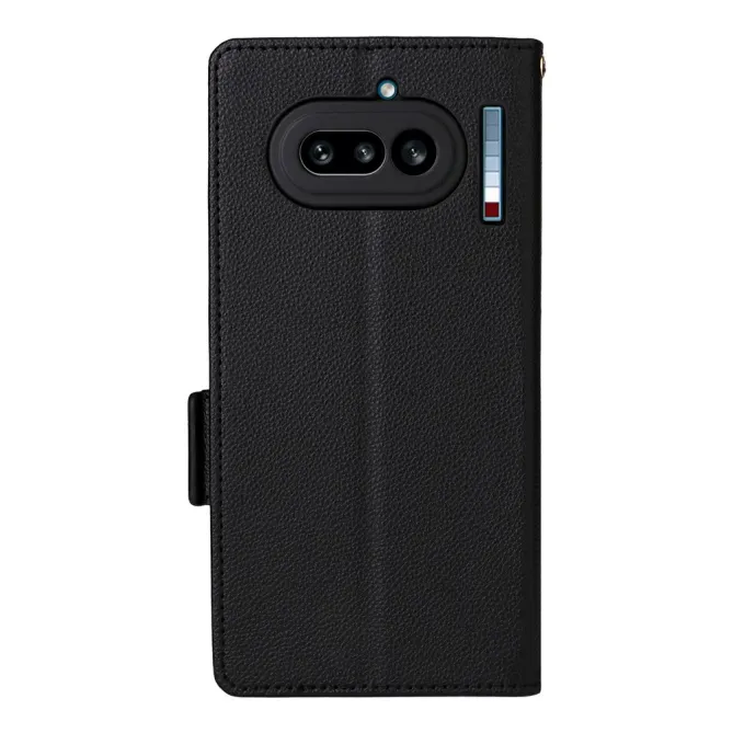 Housse Nothing Phone (4a) Simili Cuir Litchi avec Dragonne