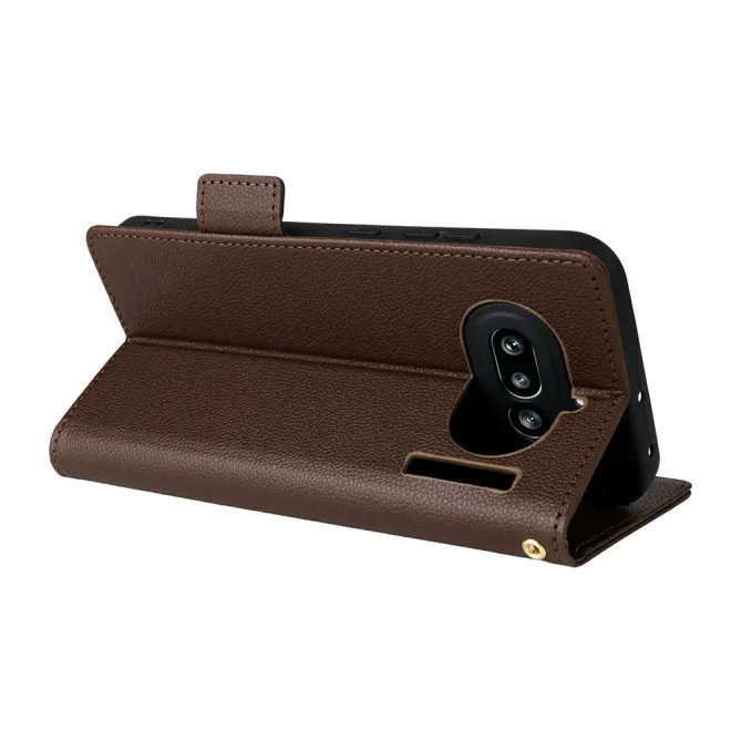 Housse Nothing Phone (4a) Simili Cuir Litchi avec Dragonne