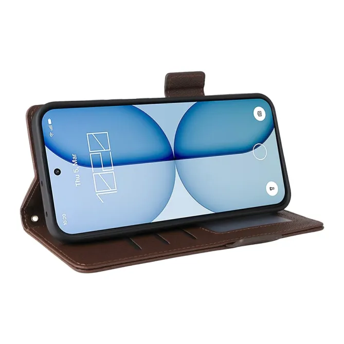 Housse Nothing Phone (4a) Simili Cuir Litchi avec Dragonne