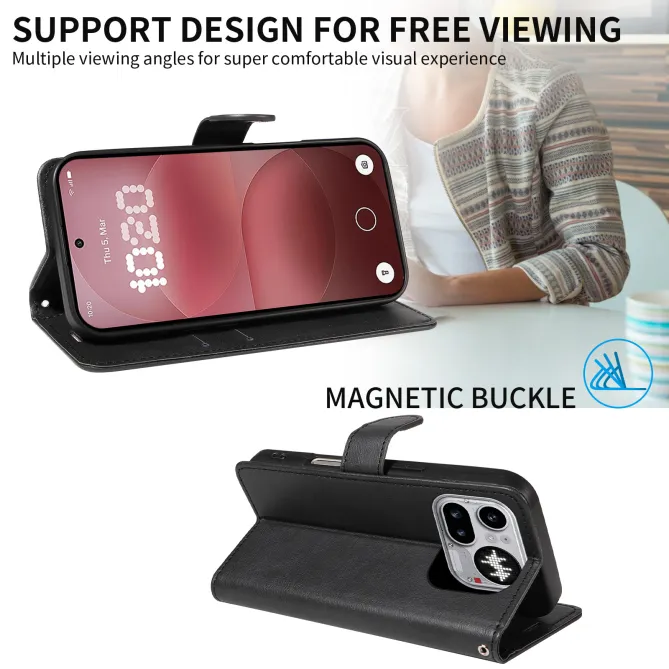 Housse Nothing Phone (4a) Pro Simili Cuir Sylvette à Lanière