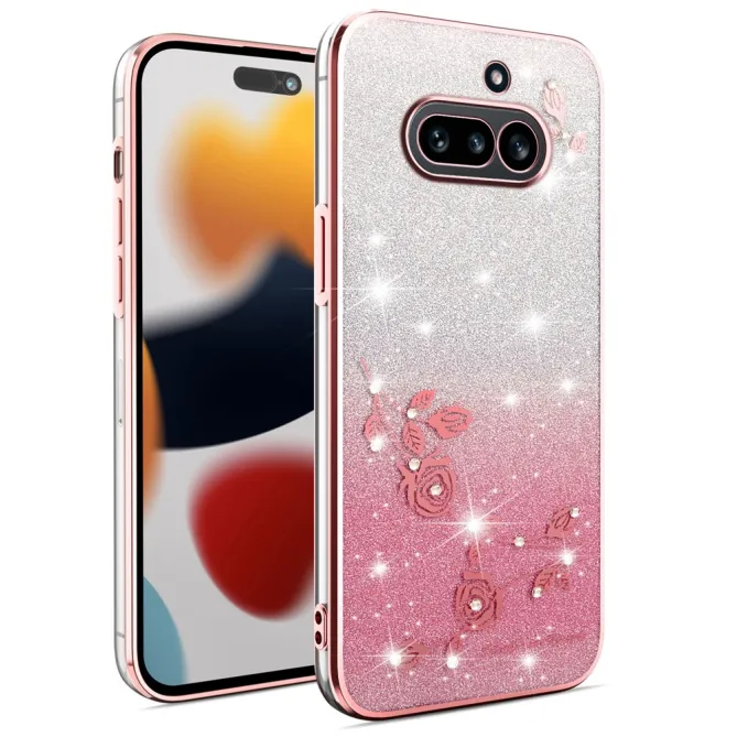 Coque Nothing Phone (4a) Fleurs Pailletée Dégradé