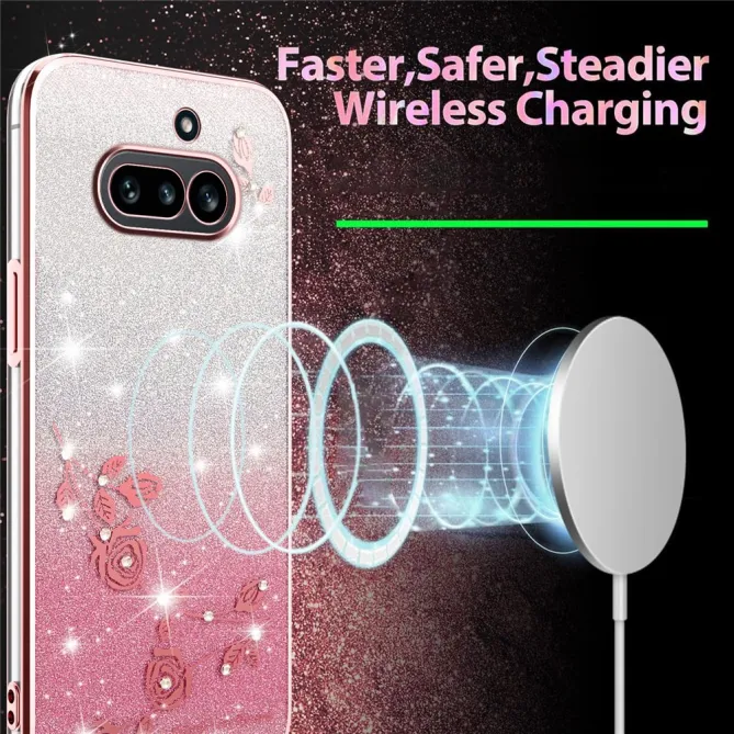 Coque Nothing Phone (4a) Fleurs Pailletée Dégradé