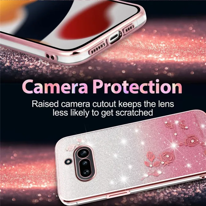 Coque Nothing Phone (4a) Fleurs Pailletée Dégradé