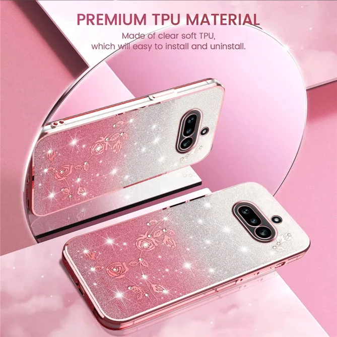 Coque Nothing Phone (4a) Fleurs Pailletée Dégradé