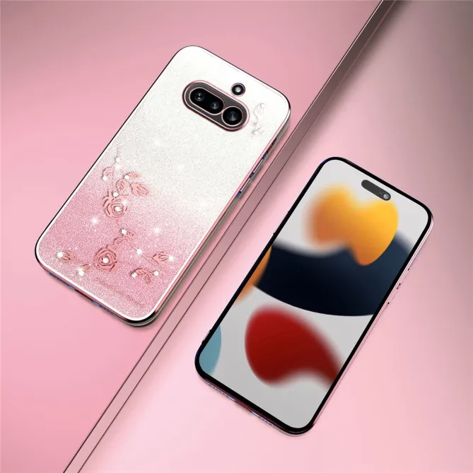 Coque Nothing Phone (4a) Fleurs Pailletée Dégradé