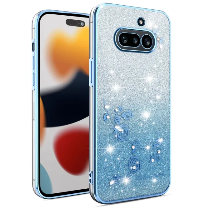 Coque Nothing Phone (4a) Fleurs Pailletée Dégradé