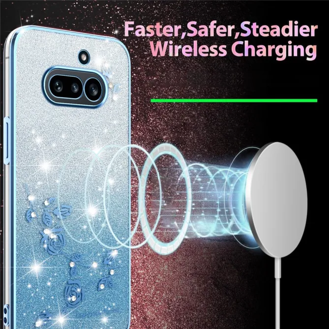 Coque Nothing Phone (4a) Fleurs Pailletée Dégradé