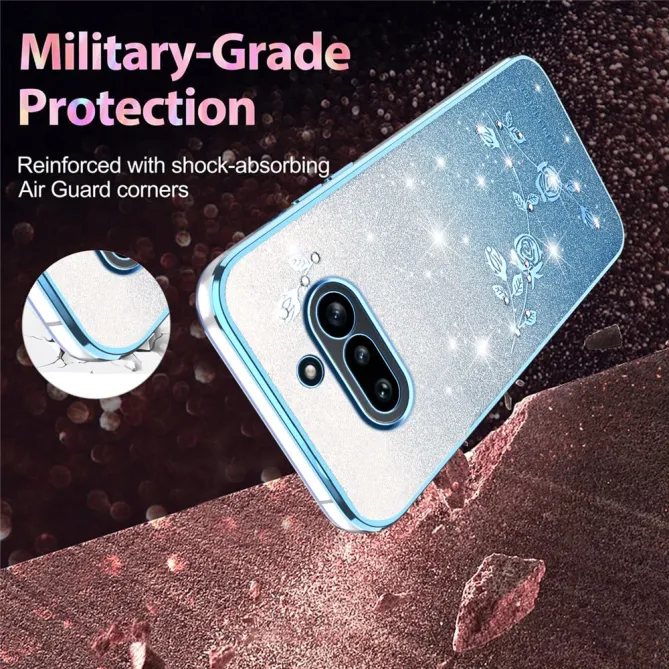 Coque Nothing Phone (4a) Fleurs Pailletée Dégradé