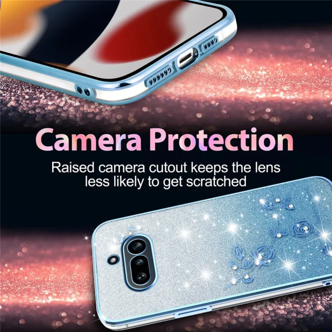 Coque Nothing Phone (4a) Fleurs Pailletée Dégradé