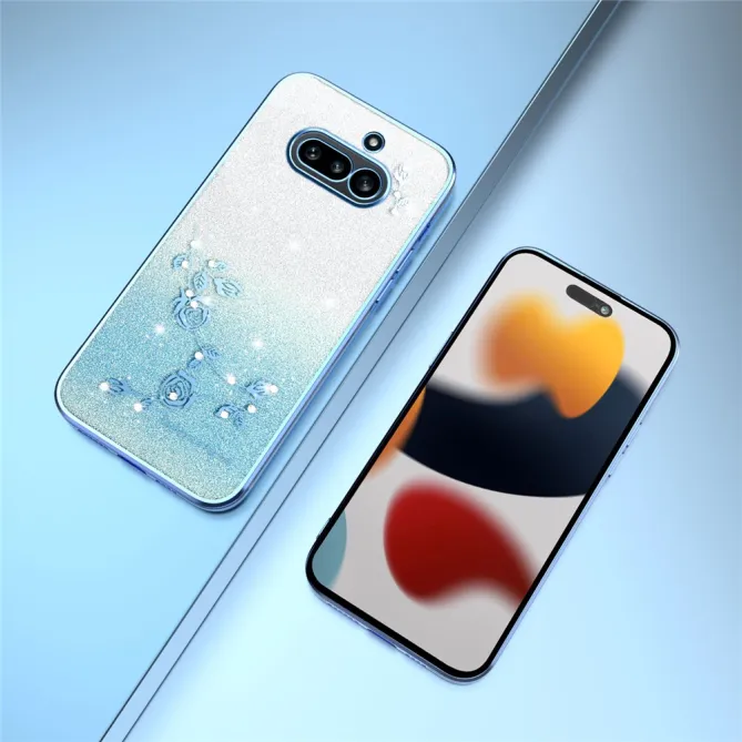 Coque Nothing Phone (4a) Fleurs Pailletée Dégradé