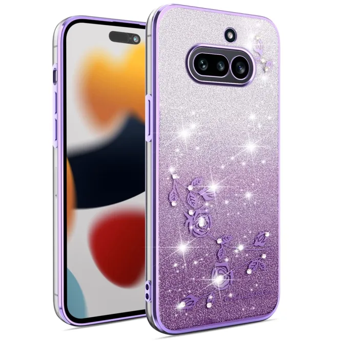 Coque Nothing Phone (4a) Fleurs Pailletée Dégradé
