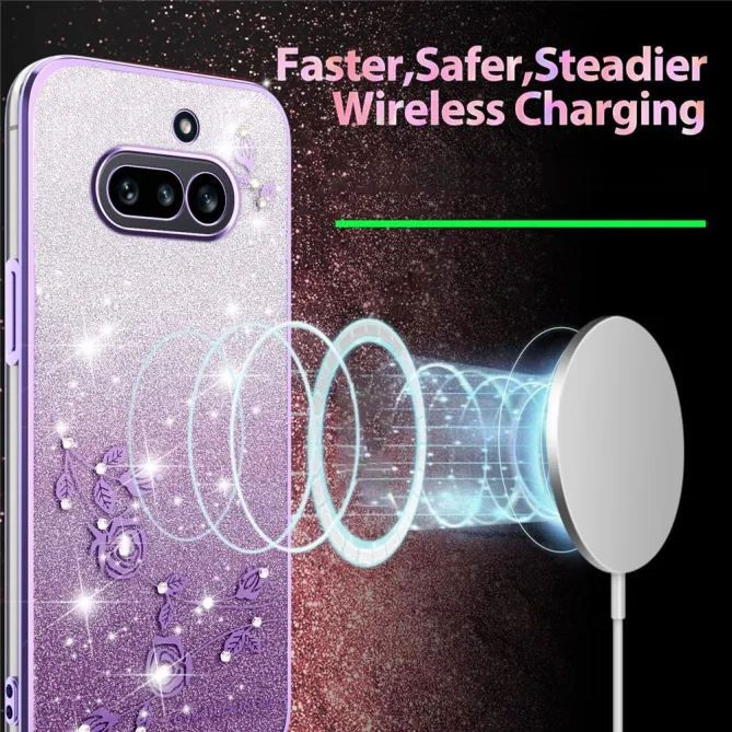 Coque Nothing Phone (4a) Fleurs Pailletée Dégradé