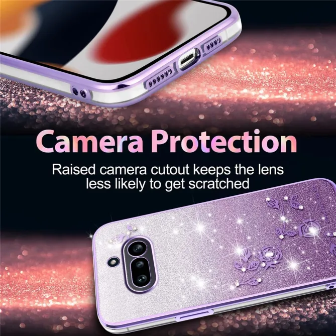 Coque Nothing Phone (4a) Fleurs Pailletée Dégradé