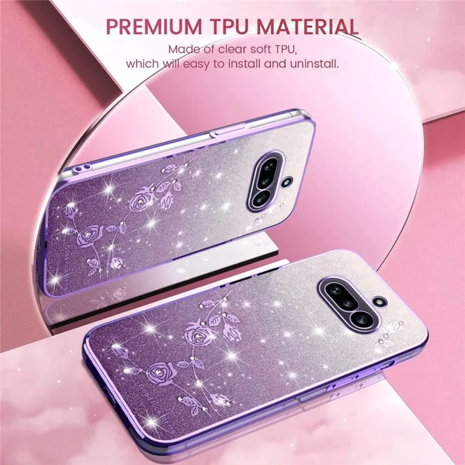 Coque Nothing Phone (4a) Fleurs Pailletée Dégradé