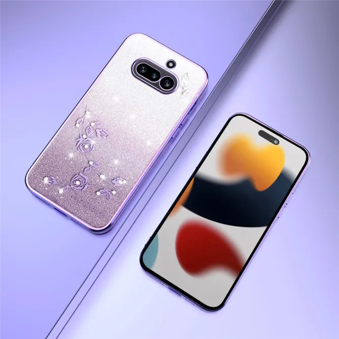 Coque Nothing Phone (4a) Fleurs Pailletée Dégradé