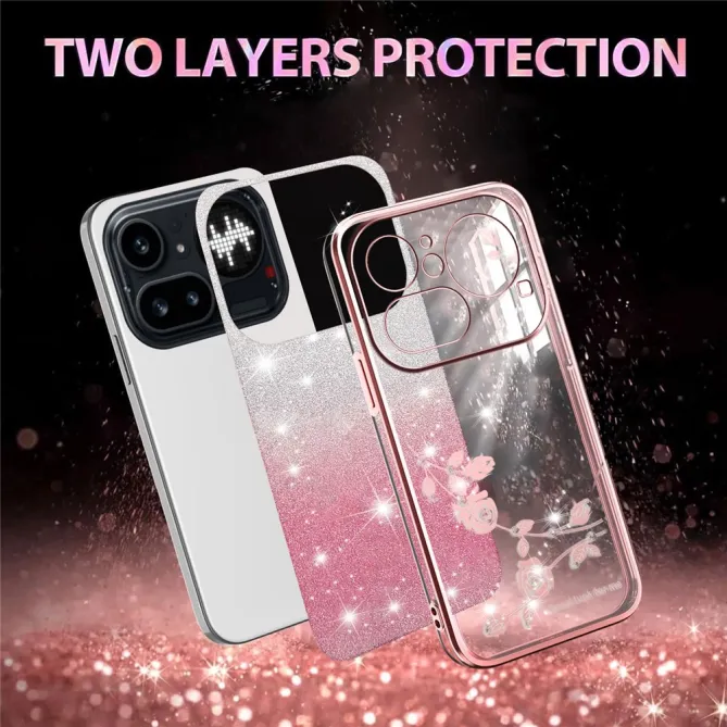 Coque Nothing Phone (4a) Pro Fleurs Pailletée Dégradé