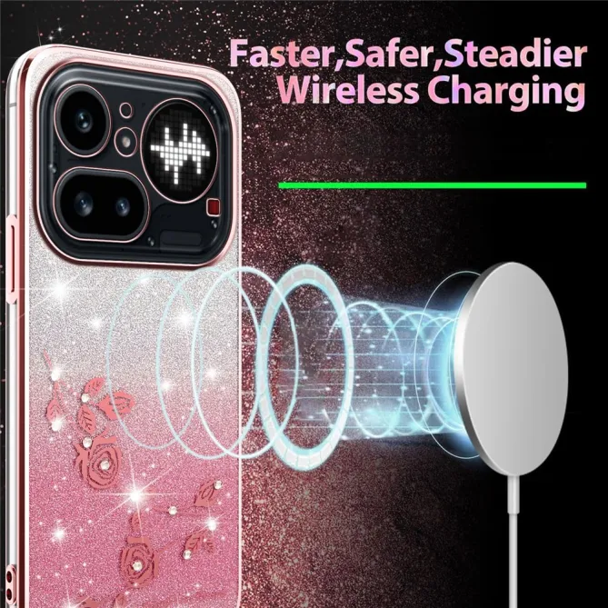 Coque Nothing Phone (4a) Pro Fleurs Pailletée Dégradé