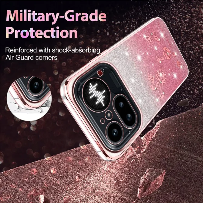 Coque Nothing Phone (4a) Pro Fleurs Pailletée Dégradé