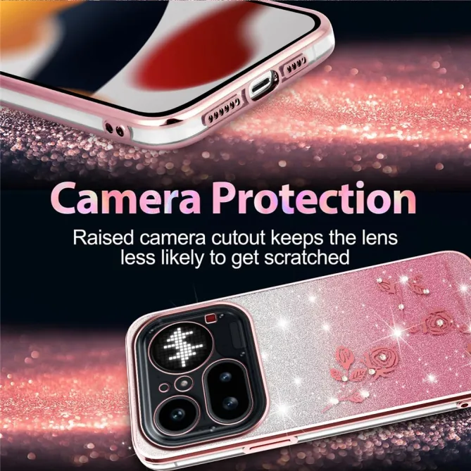 Coque Nothing Phone (4a) Pro Fleurs Pailletée Dégradé