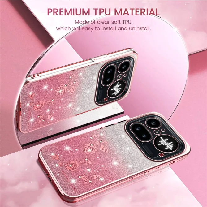 Coque Nothing Phone (4a) Pro Fleurs Pailletée Dégradé