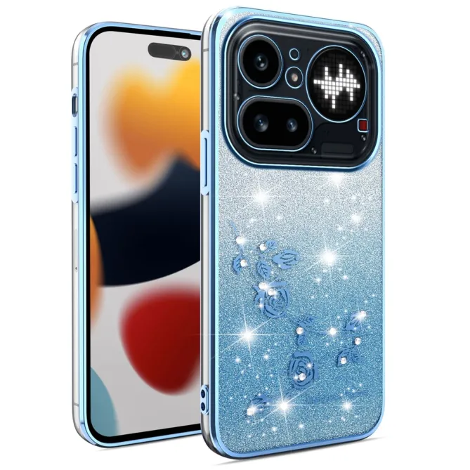 Coque Nothing Phone (4a) Pro Fleurs Pailletée Dégradé
