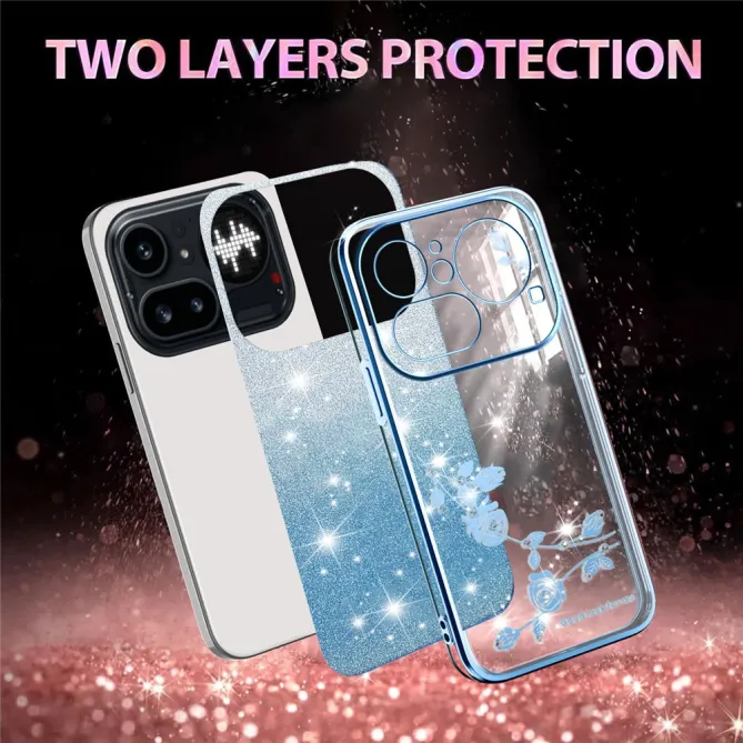 Coque Nothing Phone (4a) Pro Fleurs Pailletée Dégradé