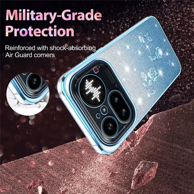 Coque Nothing Phone (4a) Pro Fleurs Pailletée Dégradé