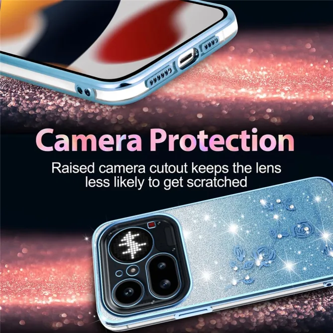 Coque Nothing Phone (4a) Pro Fleurs Pailletée Dégradé