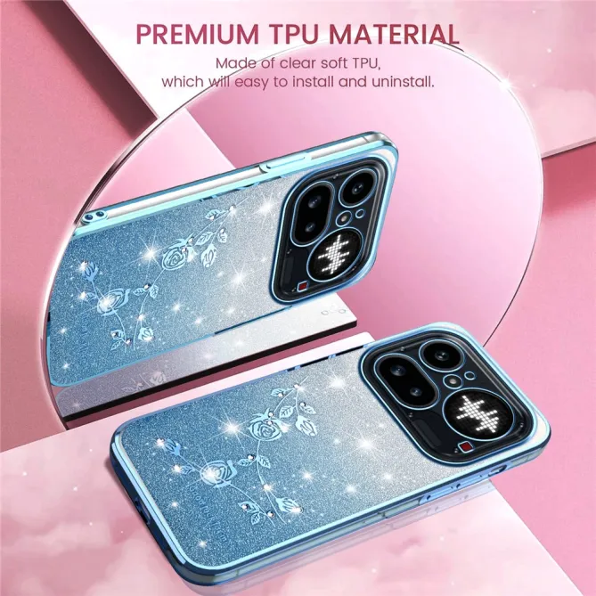 Coque Nothing Phone (4a) Pro Fleurs Pailletée Dégradé