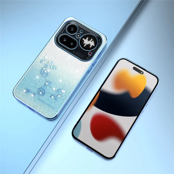 Coque Nothing Phone (4a) Pro Fleurs Pailletée Dégradé