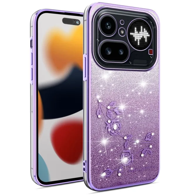 Coque Nothing Phone (4a) Pro Fleurs Pailletée Dégradé