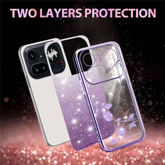 Coque Nothing Phone (4a) Pro Fleurs Pailletée Dégradé