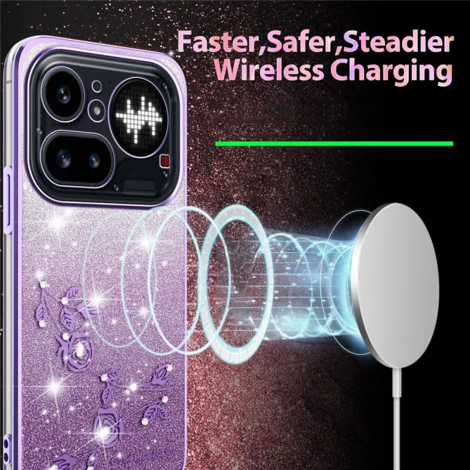 Coque Nothing Phone (4a) Pro Fleurs Pailletée Dégradé