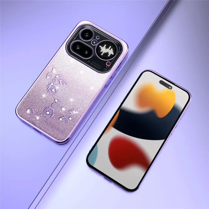 Coque Nothing Phone (4a) Pro Fleurs Pailletée Dégradé