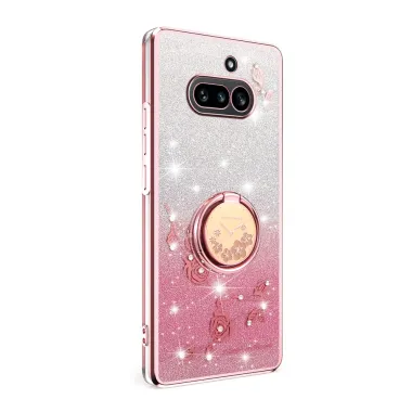 Coque Nothing Phone (4a) Fleurs Pailletée Support Rotatif