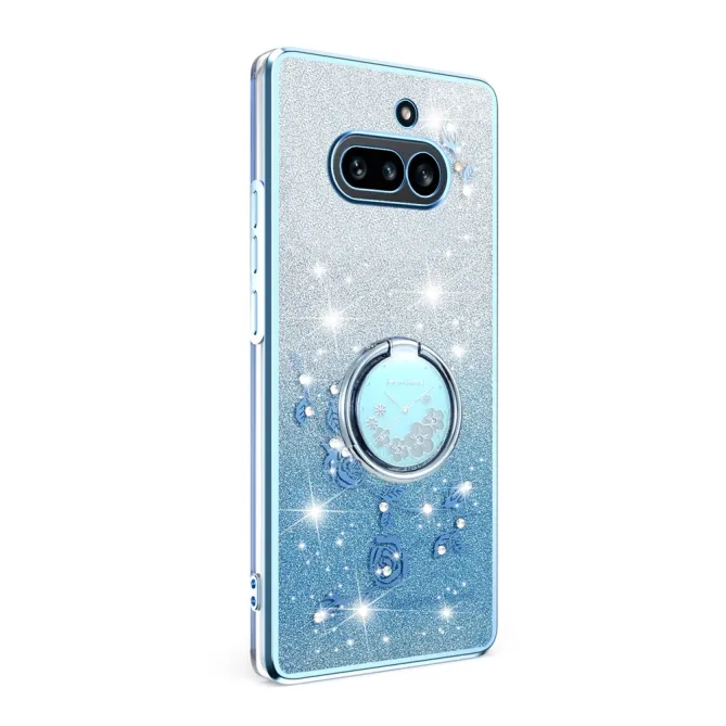 Coque Nothing Phone (4a) Fleurs Pailletée Support Rotatif
