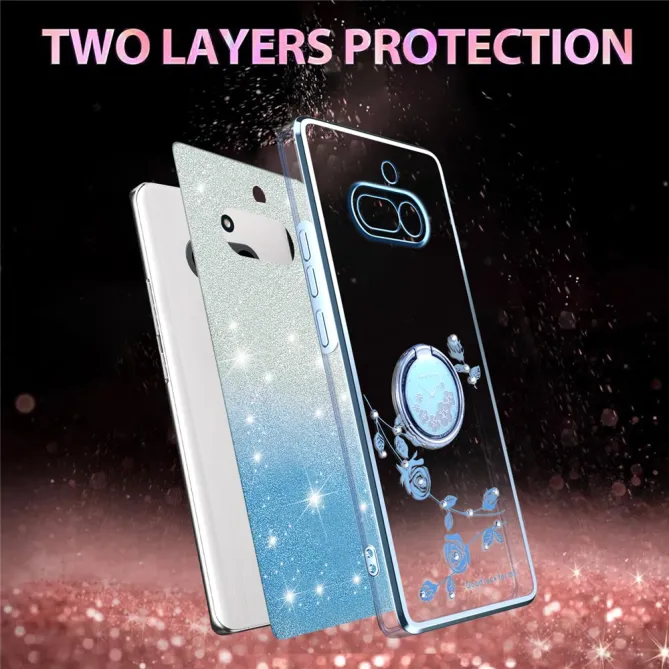 Coque Nothing Phone (4a) Fleurs Pailletée Support Rotatif