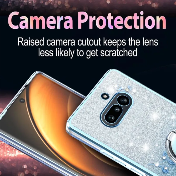 Coque Nothing Phone (4a) Fleurs Pailletée Support Rotatif