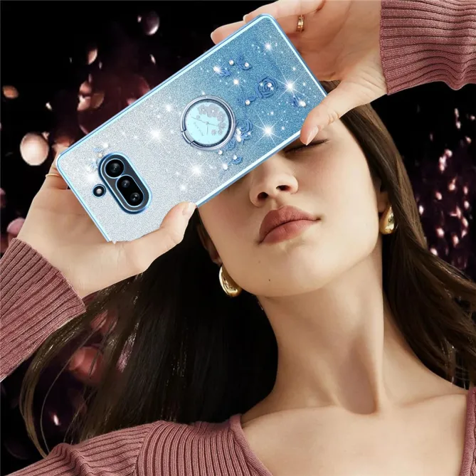 Coque Nothing Phone (4a) Fleurs Pailletée Support Rotatif