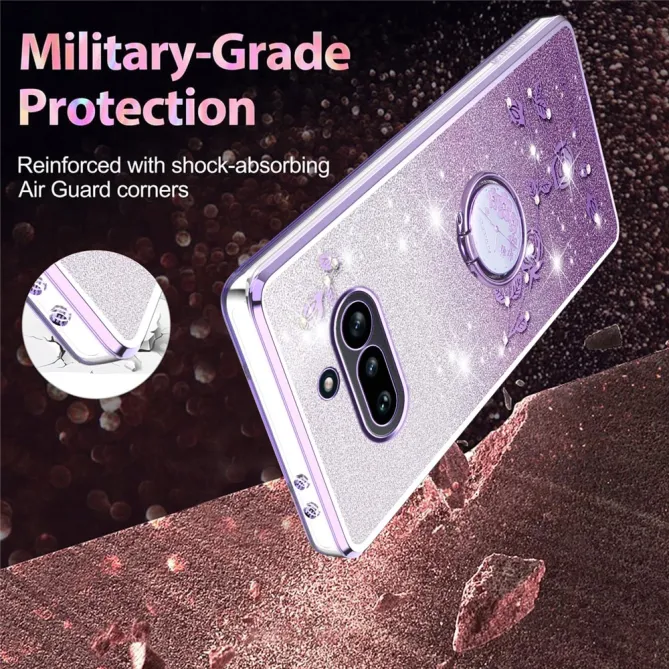 Coque Nothing Phone (4a) Fleurs Pailletée Support Rotatif